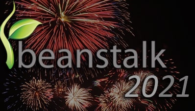 Beanstalk Logo, background fireworks